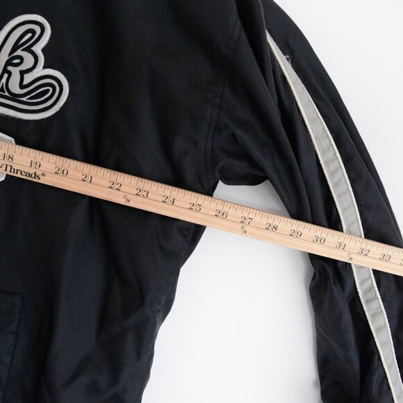 VTG '90S Steve & Berry's New York Yankees Black Gray Nylon Lined Pullover Jacket - Picture 4 of 11